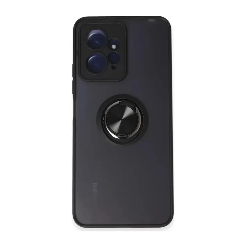 Xiaomi Redmi Note 12 4g Kılıf Montreal Yüzüklü Silikon Kapak - Siyah