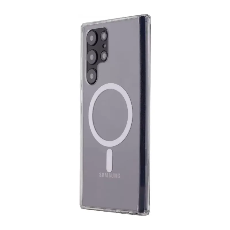 Samsung Galaxy S22 Ultra Kılıf Magneticsafe Şeffaf Silikon - Şeffaf
