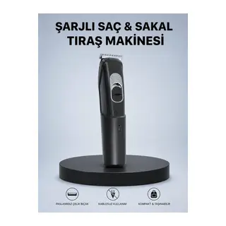 Kablosuz, Paslanmaz Çelik Bıçaklı Profesyonel Saç Ve Sakal Tıraş Makinesi – Sessiz, Güçlü Ve Ergonomik