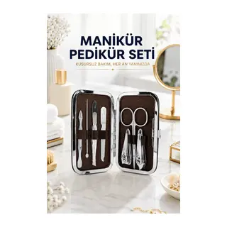 Tırnak Temizliği, Tırnak Batığı Ve Düzenli Bakım İçin 7 Parça Çelik Set