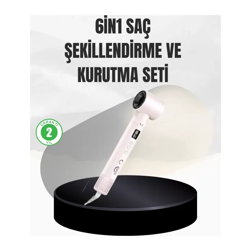 6 Başlıklı Hızlı Kurutma Ve Bukle Şekillendirme Seti