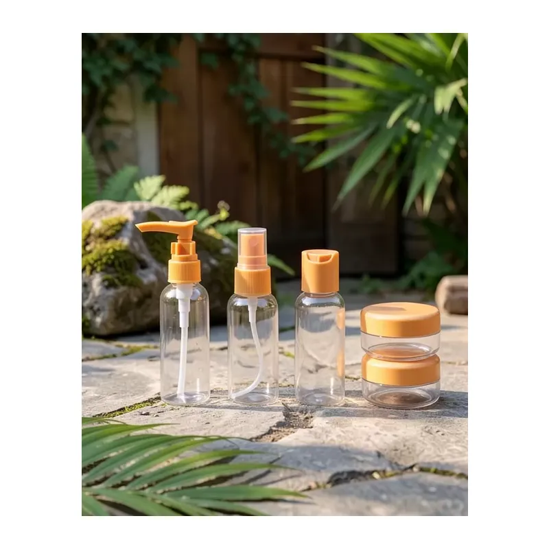 5 Parça Taşınabilir Seyahat Banyo Seti 30 Ml Şeffaf Şişe Takımı