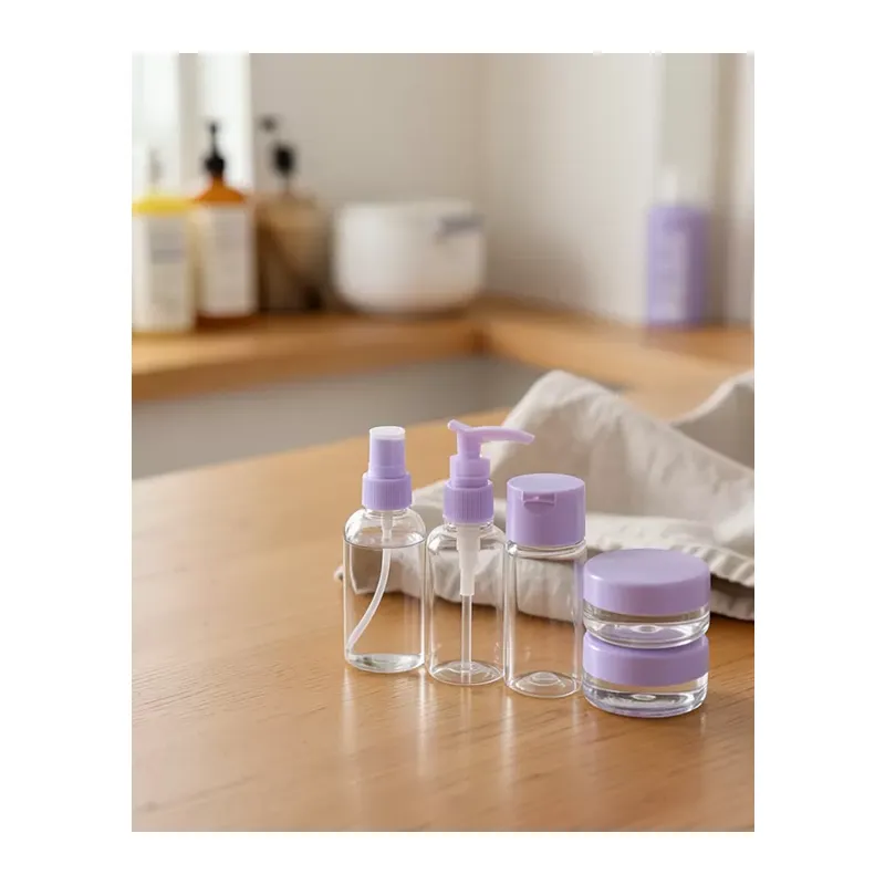 5 Parça Seyahat Banyo Seti 30 Ml Şeffaf Taşınabilir Şişe Seti