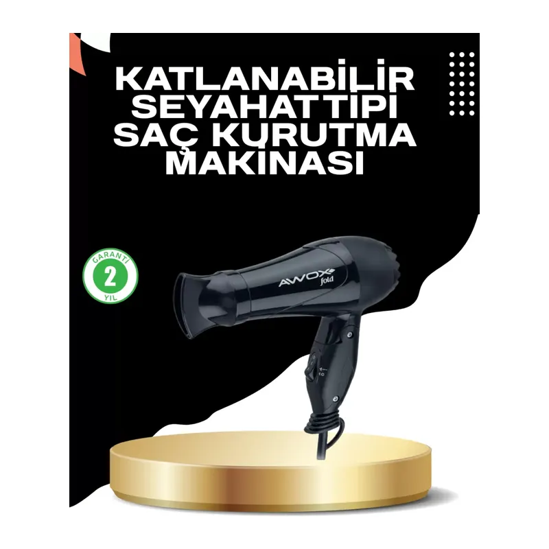 Katlanabilir Fön Makinesi Çift Isı Ve Hız Ayarlı