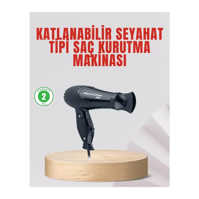 Seyahat Tipi Saç Kurutma Makinesi Katlanabilir Hafif Yapı