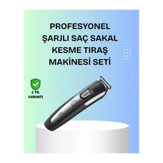 Kuaför Tipi Şarjlı Saç Ve Sakal Kesme Makinesi Güçlü Motorlu