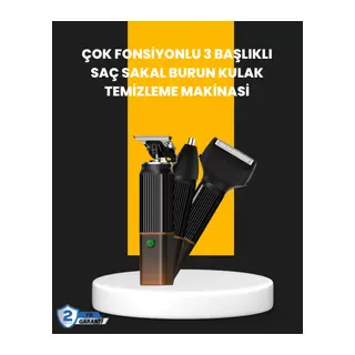 Usb-c Şarjlı 3 İn 1 Erkek Bakım Cihazı – Sessiz Motorlu Saç Ve Sakal Kesme Makinesi