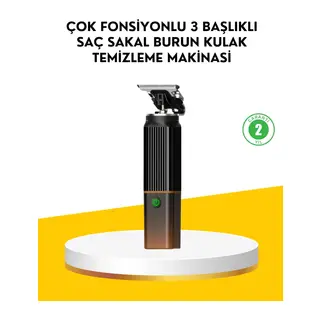 3’ü 1 Arada Şarjlı Erkek Bakım Seti – Saç, Sakal Ve Burun Tüyü Kesme Makinesi