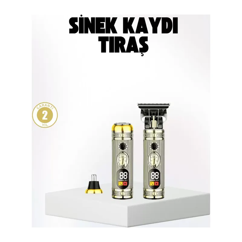 2’si 1 Arada Saç Ve Sakal Düzeltici Seti – T Bıçaklı, 8 Farklı Kılavuz Tarağı