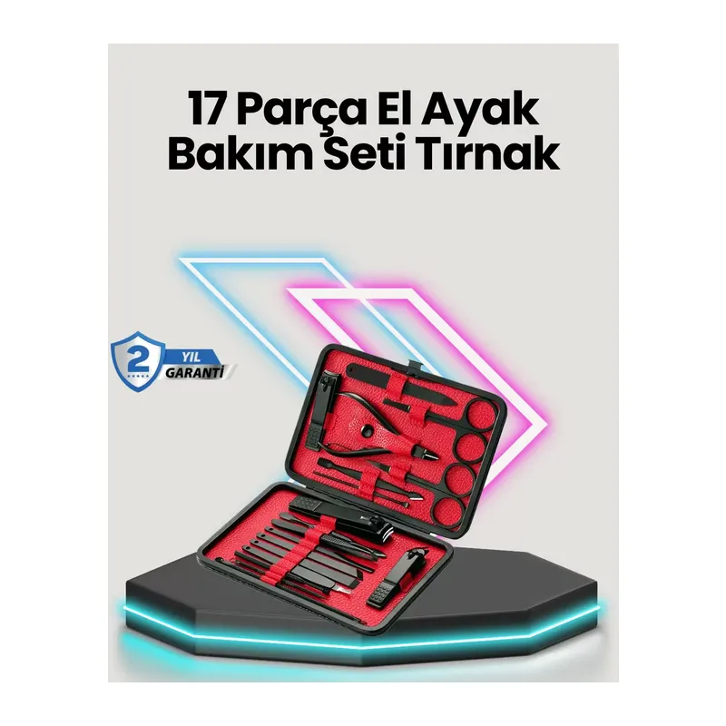 Profesyonel Paslanmaz Çelik Manikür & Pedikür Seti