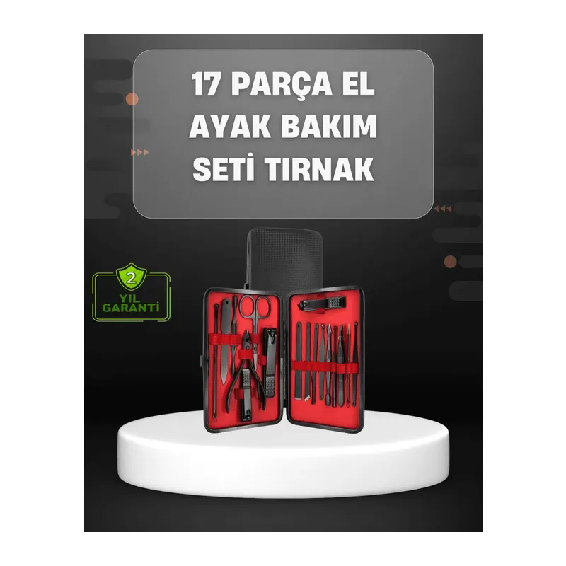 17 Parçalık Profesyonel Manikür Seti – Paslanmaz Çelik