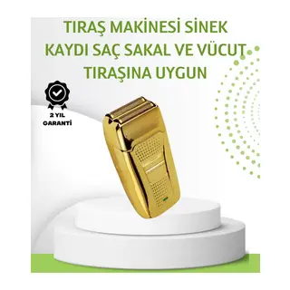 Çift Başlık Ve Favori Şekillendirme Özellikli Altın Renk Tıraş Makinesi