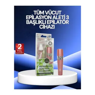 3 Başlıklı Yüz Ve Vücut Tüy Temizleme Cihazı Pembe