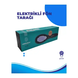 Siyah Renk Seramik Elektrikli Saç Düzleştirici Fırça – 210°c Isı Ayarı