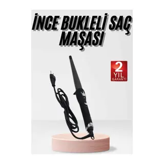 Isı Ayarlı 19mm Saç Maşası Belirgin Bukleler İnce Maşa Seramik Kaplama