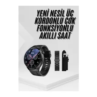 Amoled Ekran Metal Deri Silikon Kordonlu Uyku Ve Sağlık Takibi