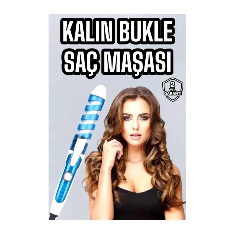Profesynel Saç Maşası Kalın Bukleler Spiralli Seramik Kaplama