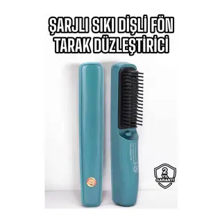 Fön Tarak Sıkı Dişli Şarjlı Taşınabilir Saç Düzleştirici