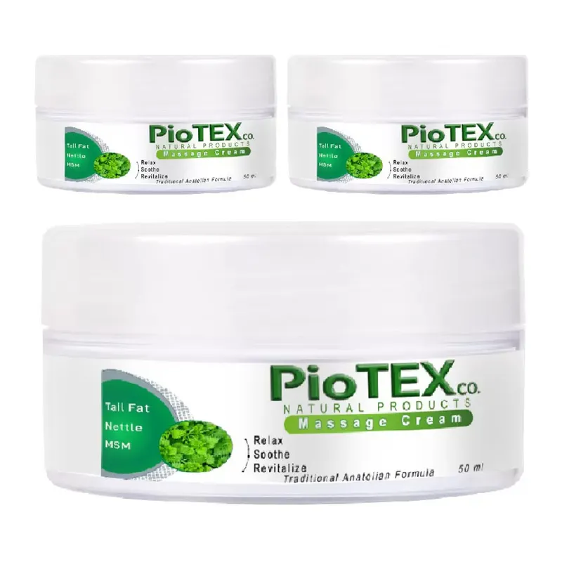 Piotexco %100doğal Masaj Kremi 3 Adet – Kuyruk Yağı, Isırgan Otu Vemsm İçerikli Anadolu Formülü (bel,diz,omuz&eklem Desteği)