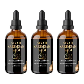 Geleneksel Kore Şifacılarformüllü 3 Adet Siyah Sarımsak & Pirinç Suyu Saç Serumu – Sülfatsız,parabensiz, Dökülmeönleyici & Saçgürleştirici Care(50 Ml)