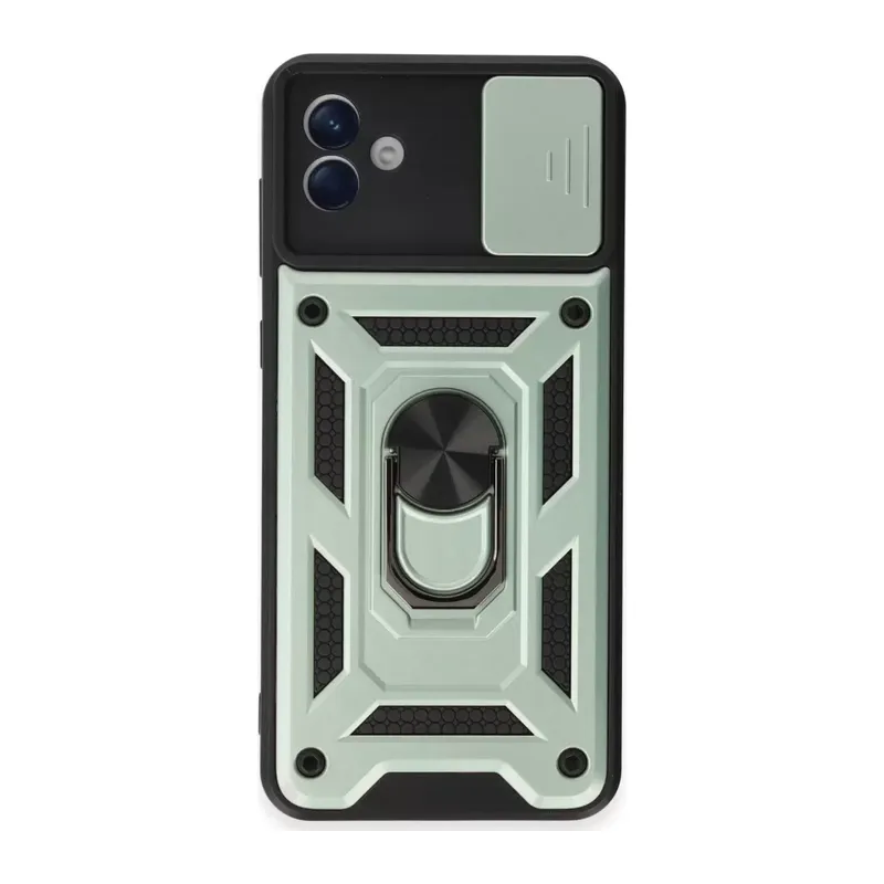 Samsung Galaxy A04e Kılıf Pars Lens Yüzüklü Silikon - Yeşil