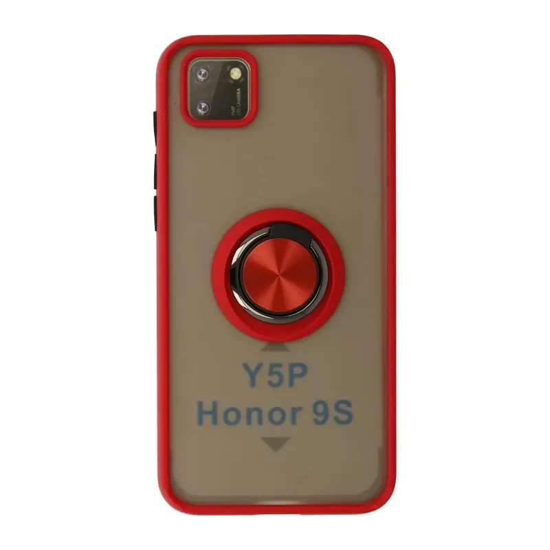 Huawei Y5p Kılıf Montreal Yüzüklü Silikon Kapak - Kırmızı