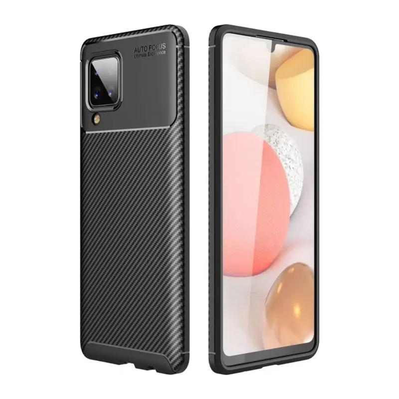 Samsung Galaxy M33 Kılıf Auto Focus Karbon Kapak - Siyah
