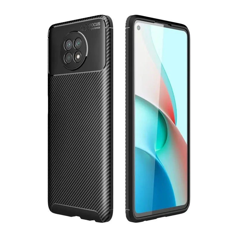 Xiaomi Redmi Note 9 5g Kılıf Auto Focus Karbon Kapak - Siyah