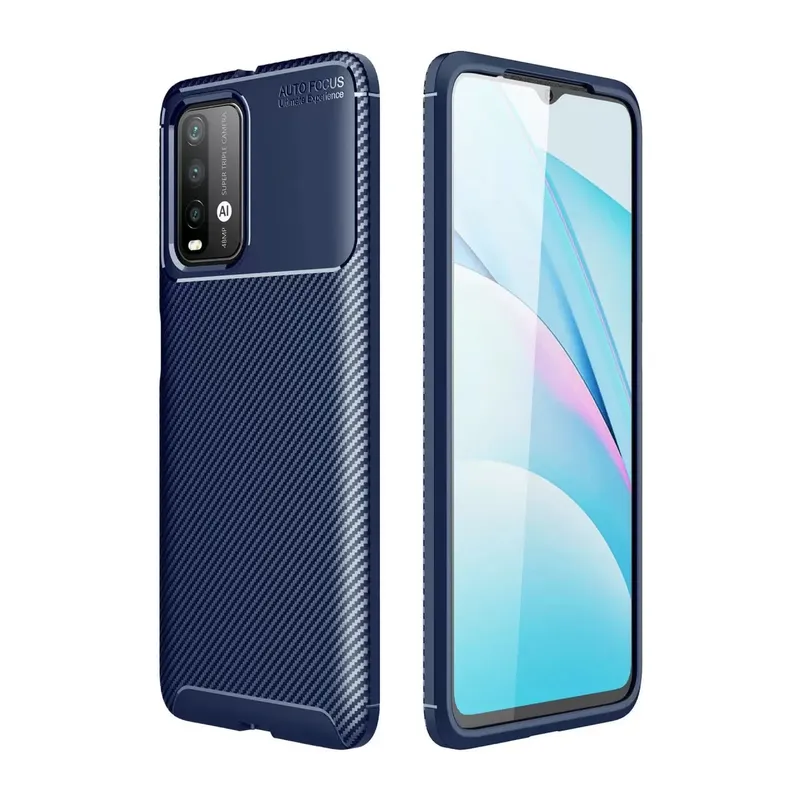 Xiaomi Redmi 9t Kılıf Auto Focus Karbon Kapak - Lacivert