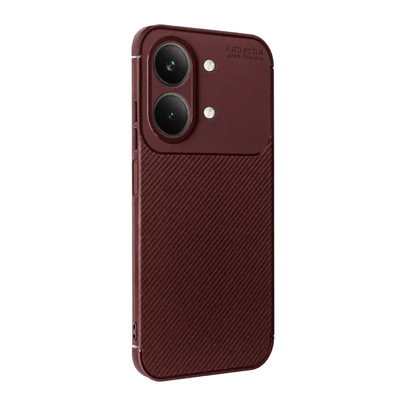 Vivo Y05 Auto Focus Karbon Kapak - Bordo