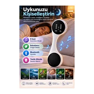 Bluetooth Uyumlu Yastık Altı Uyku Hoparlörü Sessiz Alarm Doğal Sesler 8 Saat Müzik Dinleme