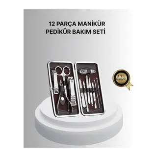 Profesyonel Tırnak Bakım Seti Çelik Aletli Şık Deri Çantalı