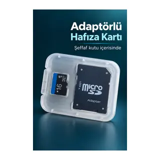 Adaptörlü 16 GB Hafıza Kartı Şeffaf Kutu İçinde