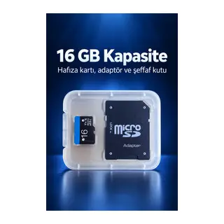 16 GB MicroSD Hafıza Kartı Adaptör ve Şeffaf Kutulu