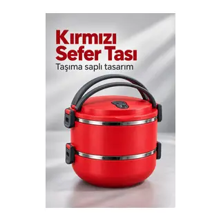Sızdırmaz Kapaklı İki Katlı Sefer Tası Beslenme Kabı