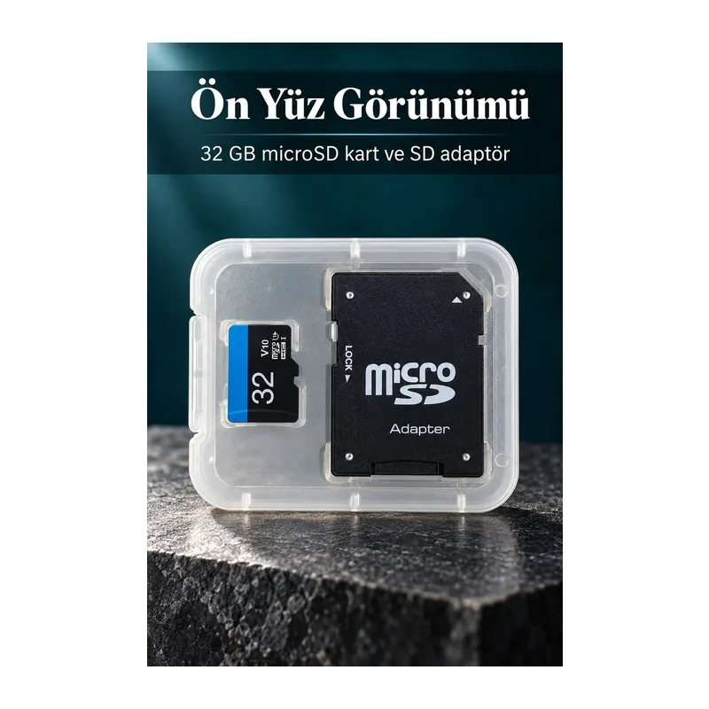 Şeffaf Kutulu 32 GB MicroSD Kart ve Adaptör