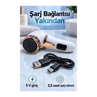 Üç Yedek Diskli Şarjlı Elektrikli Ayak Törpüsü
