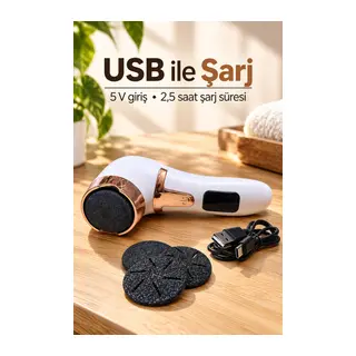İki Hız Ayarlı Şarjlı Elektrikli Ayak Törpüsü