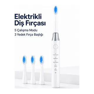 Elektrikli Diş Fırçası 3 Yedek Başlıklı
