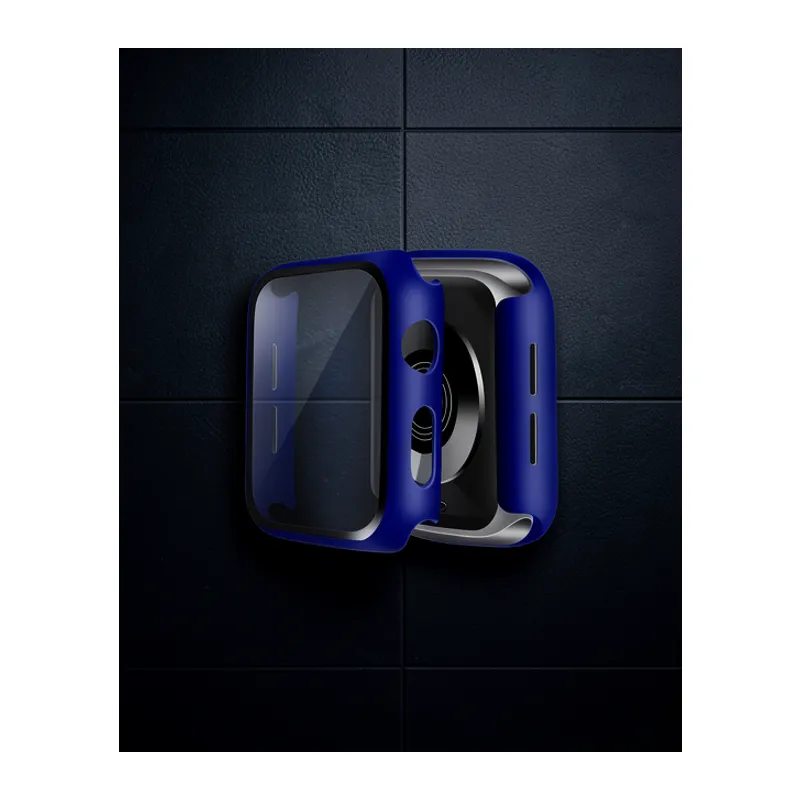 Apple Watch 41mm Camlı Kasa Ekran Koruyucu - Lacivert
