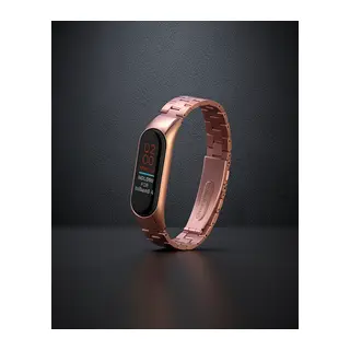 Xiaomi Mi Band 4 Metal Baklalı Kordon - Rose