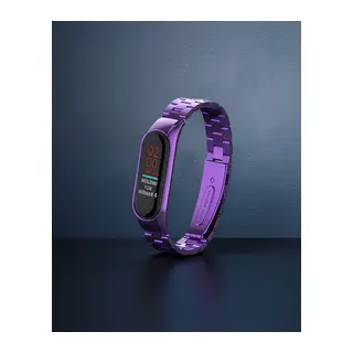 Xiaomi Mi Band 4 Metal Baklalı Kordon - Mor