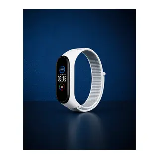 Xiaomi Mi Band 4 Hasırlı Cırtcırtlı Kordon - Beyaz