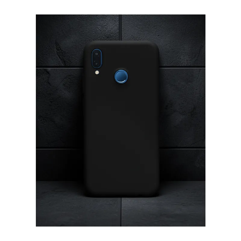 Huawei P20 Lite Kılıf Nano İçi Kadife Silikon - Siyah