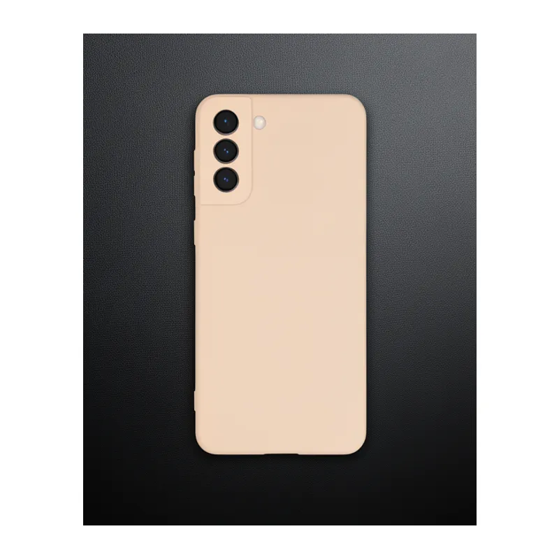 Samsung Galaxy S21 Kılıf Nano İçi Kadife Silikon - Pudra