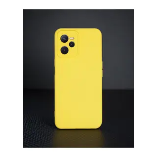 Realme C35 Kılıf Nano İçi Kadife Silikon - Sarı