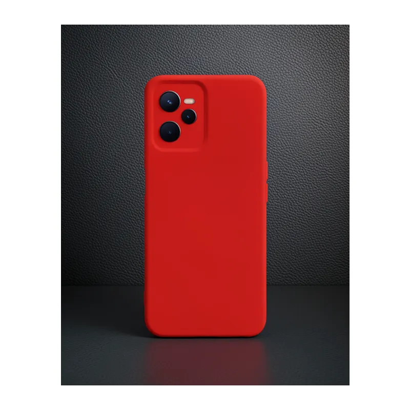 Realme C35 Kılıf Nano İçi Kadife Silikon - Kırmızı