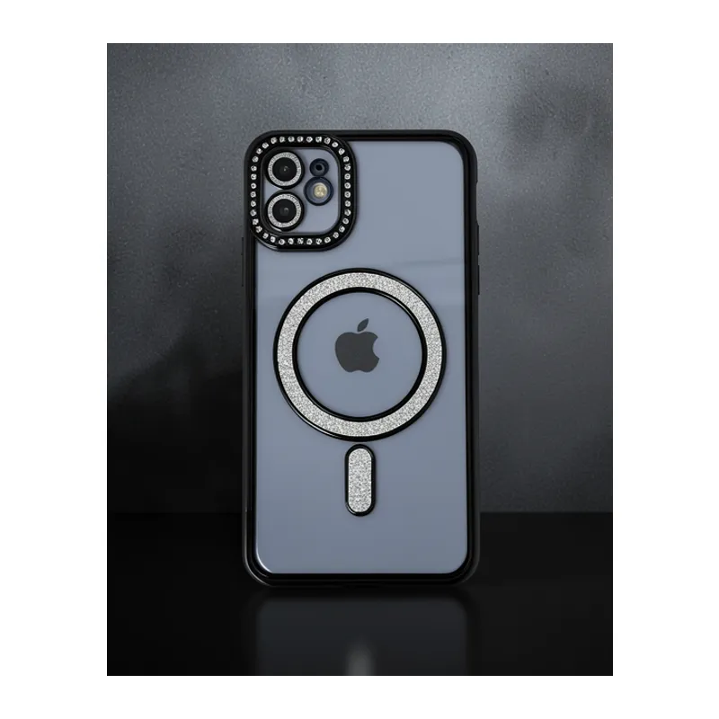 Apple İphone 11 Kılıf Joke Simli Magneticsafe Kılıf - Siyah