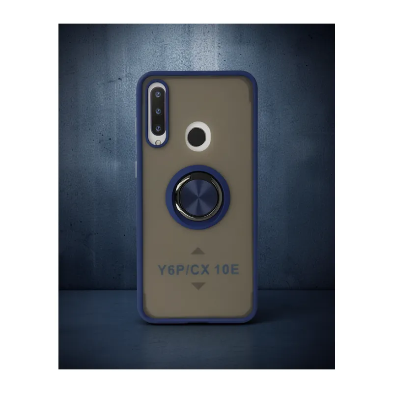 Huawei Y6p Kılıf Montreal Yüzüklü Silikon Kapak - Lacivert