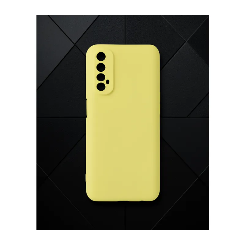 Realme 7 Kılıf Nano İçi Kadife Silikon - Sarı